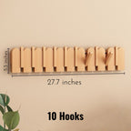 Modern Folding Wooden Wall Hook Rack (3–10 Hooks)