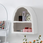 Dome Floating White Wall Mounted Shelves Textured Finished