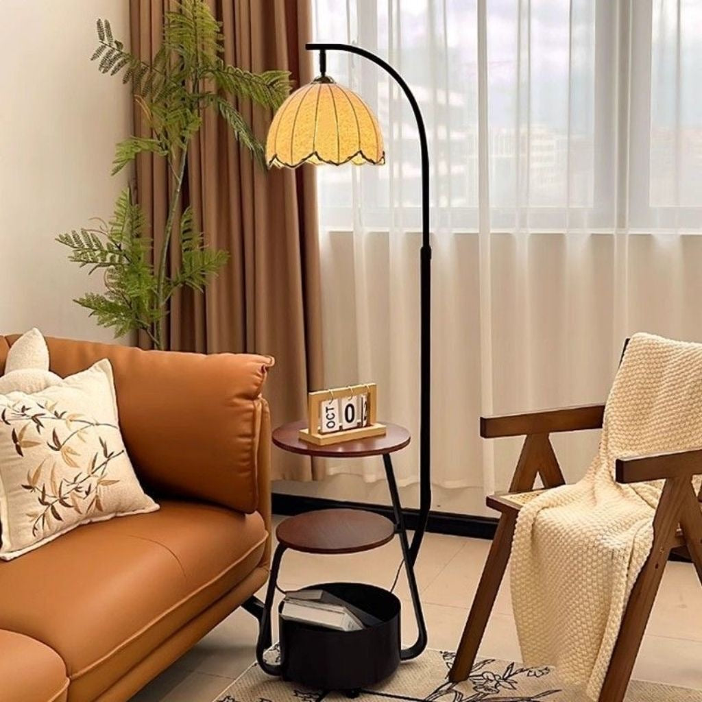Modern Multi-Functional Floor Lamp with Shelves