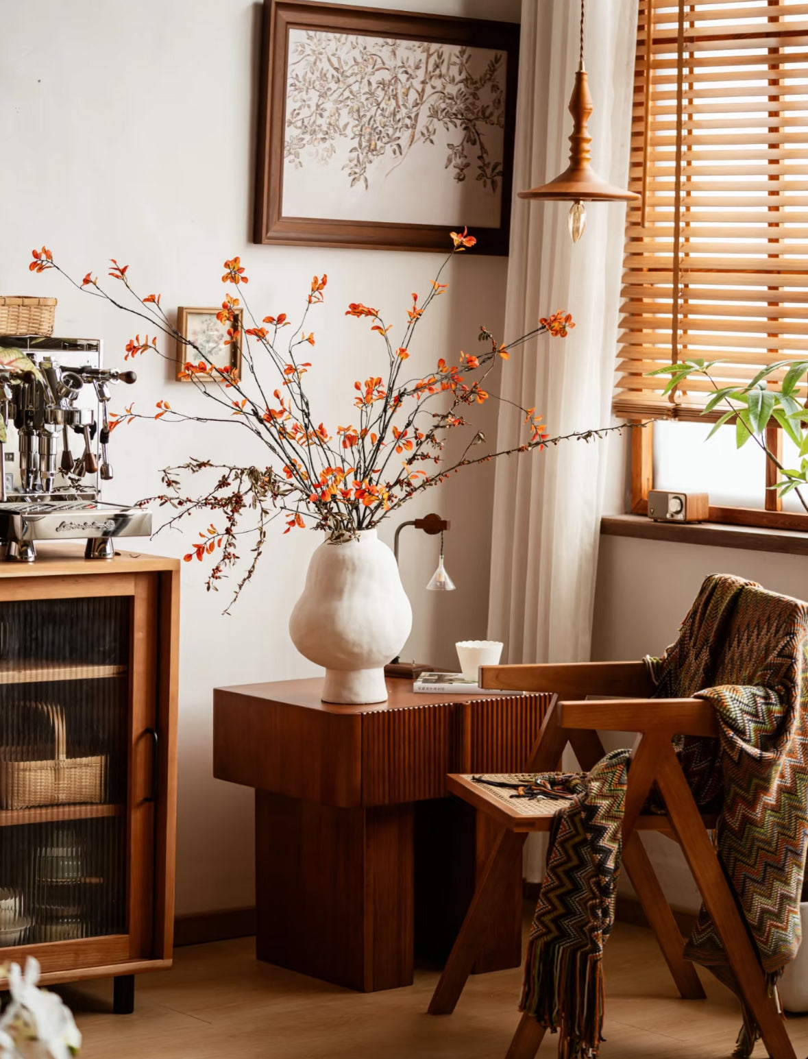 Solid Wood Nightstand with Fluted Drawer Fronts