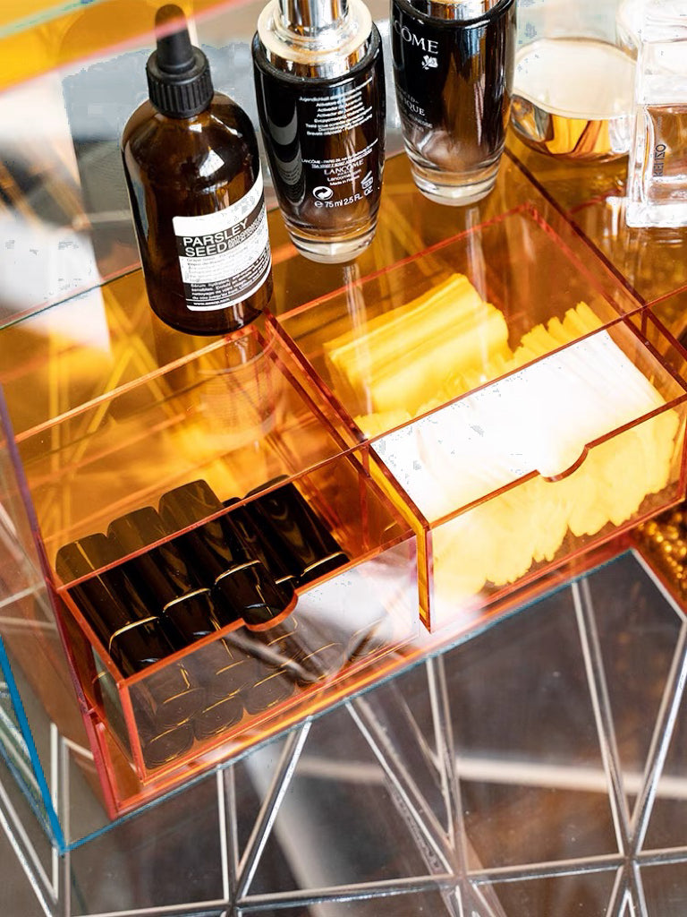 Iridescent Tabletop Shelf for Makeup Acrylic Organizer Vanity Storage