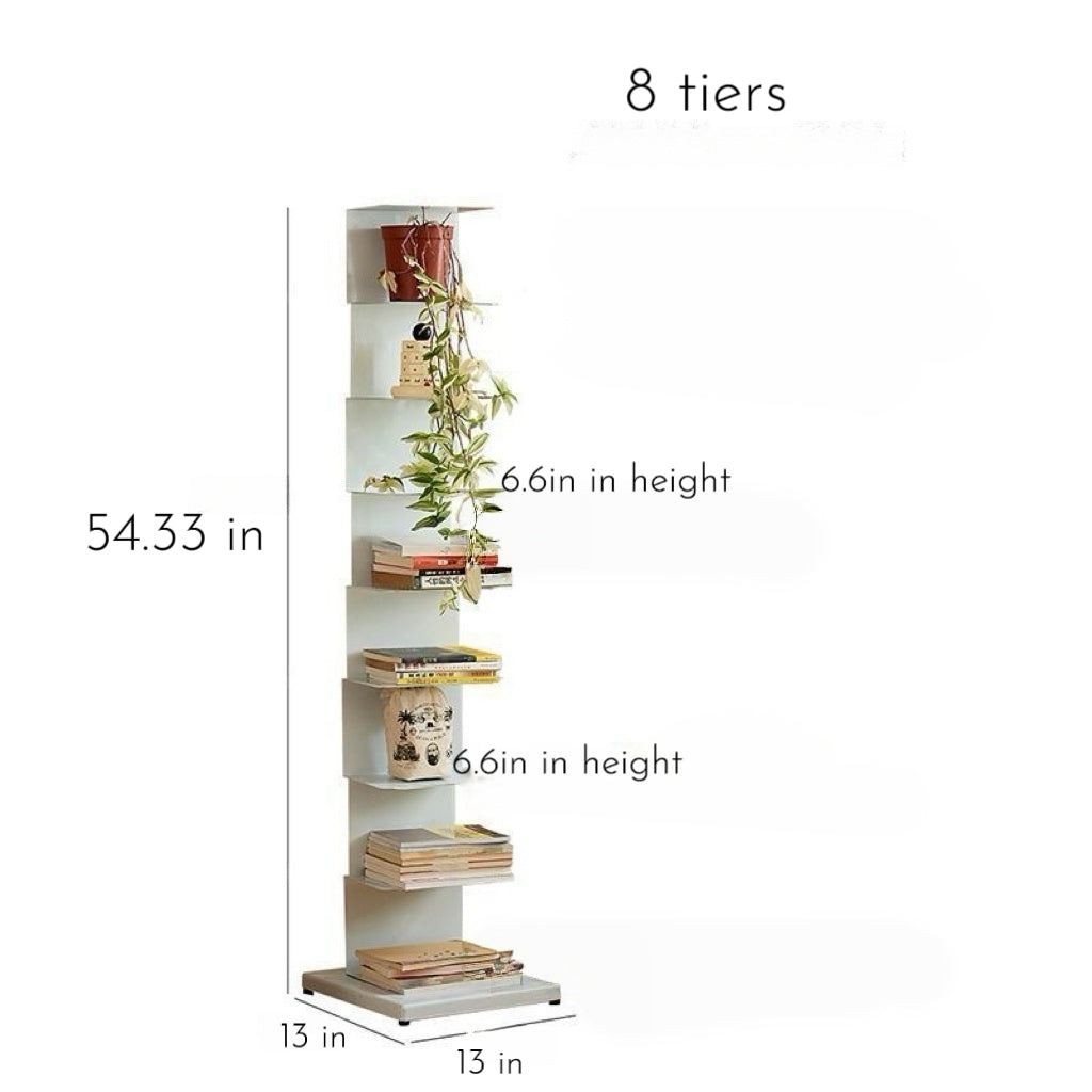 Floating Bookshelf - Vertical Storage | Space-Saving Metal Bookcase for Home & Office