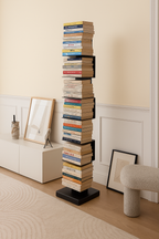 Floating Bookshelf - Vertical Storage | Space-Saving Metal Bookcase for Home & Office