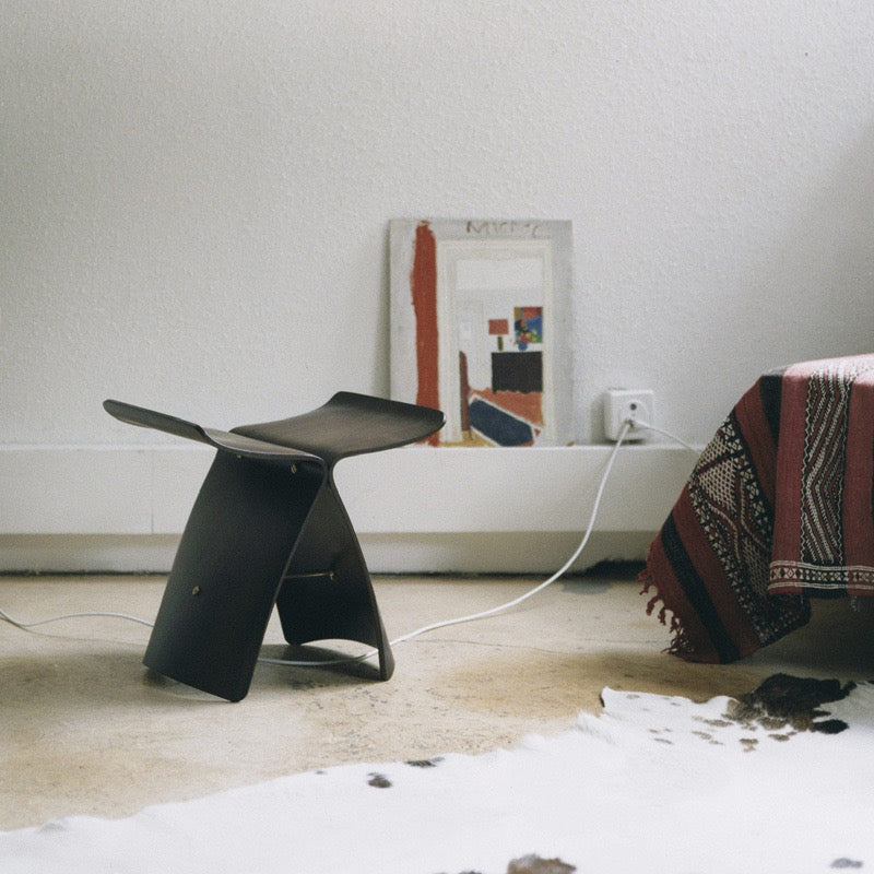 Butterfly Silhouette Wooden Stool