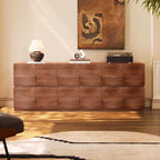 Modern Textured Wood Storage Cabinet