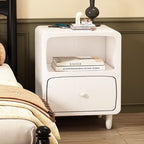 Standing Bedside Table – Nightstand with Drawer and Open Shelf