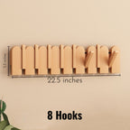Modern Folding Wooden Wall Hook Rack (3–10 Hooks)