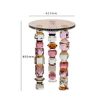 Crystal & Amber Glass Luxury Accent Table