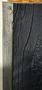 Charcoaled Pedestal Stand - Solid Wood - Display Base for Home Decor, Sculptures, or Plants