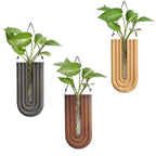 Wall-Mounted Wooden Vase Holder – Modern Minimalist Decor