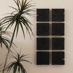 Rustic Charred Black Wood Art Panels – Decorative Wall Hanging for Modern Interiors