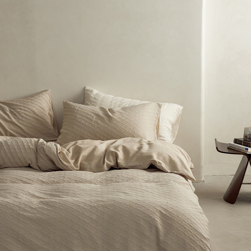 Soft Washed Cotton 4-Piece Bedding Set – Minimalist Solid Color