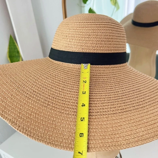 Audrey Hepburn Oversized Floppy Straw Hat – Extra Wide-Brim Summer Sun Hat for Women | Elegant Beach Hat with Black Ribbon | UV Protection & Chic Vacation Style