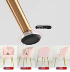 Floral Vanity Chair Soft Accent Chair Accent Chaise Chair for Living Room/Bed Room Shell Shape Vanity Chairs with Petal Metal Legs Stylish and Functional