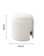 Boucle Modern Sherpa Plush Ottoman Stool with Unique Cutout Design