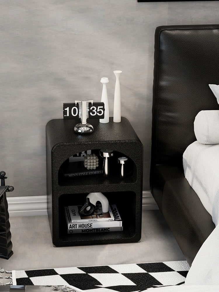 Boho Modern Side Tables with Open Storage Night Stands