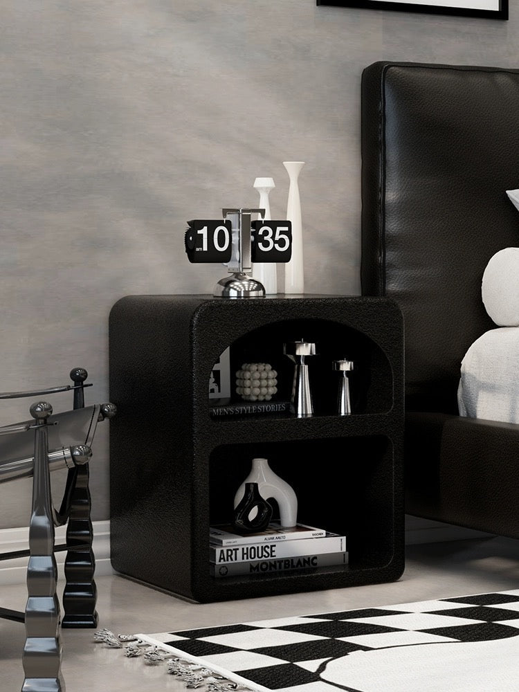 Boho Modern Side Tables with Open Storage Night Stands