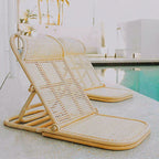 Elegant Rattan Beach Lounger with Adjustable Backrest