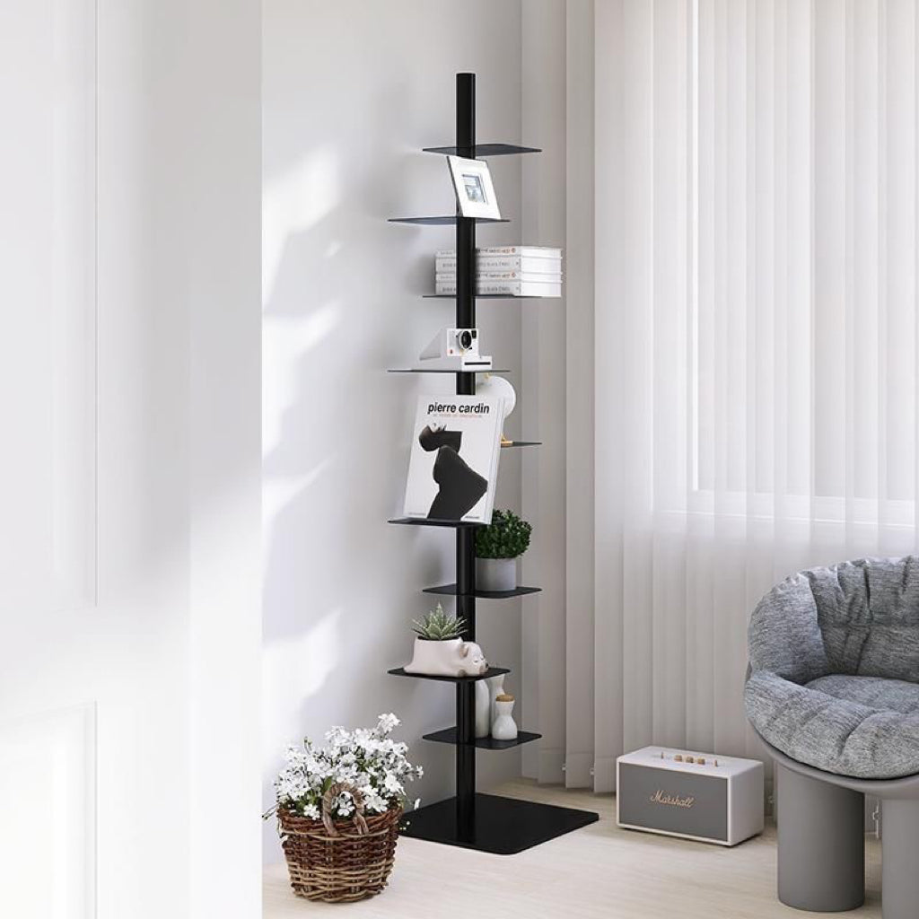 Modern Metal Vertical Shelf – Plant Stand, Bookshelf, Display Shelf Minimalist Metal Tree Book Tower