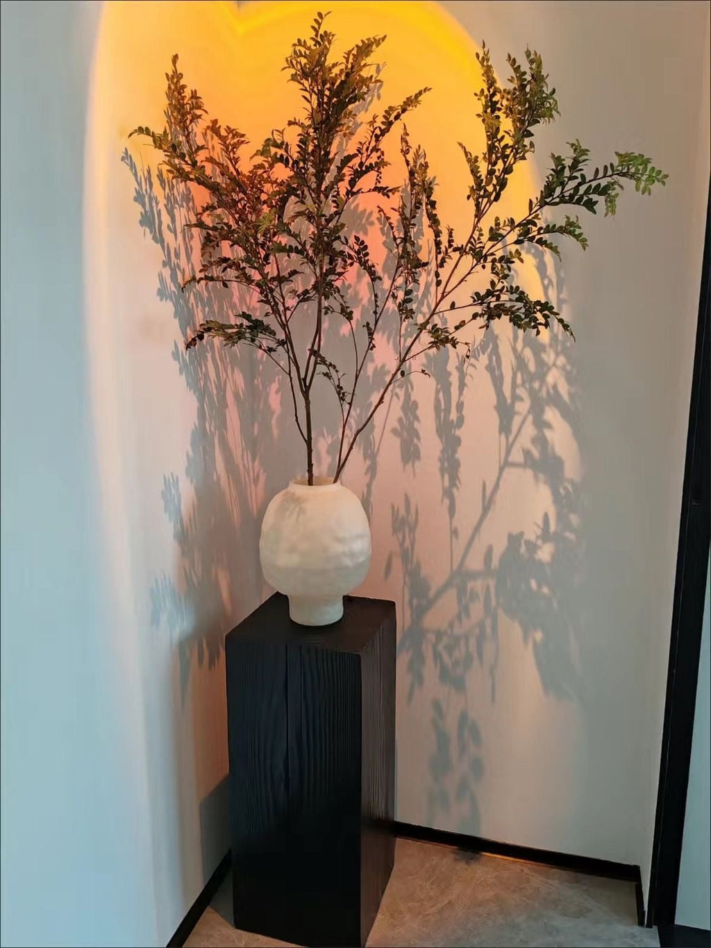 Charcoaled Pedestal Stand - Solid Wood - Display Base for Home Decor, Sculptures, or Plants