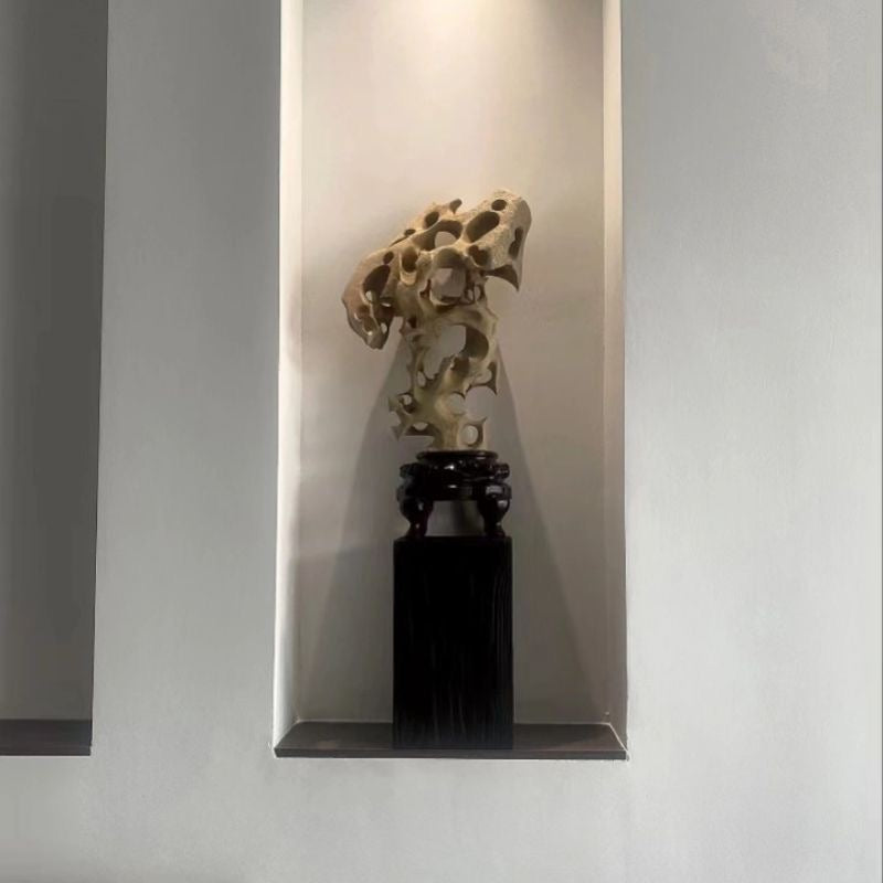 Charcoaled Pedestal Stand - Solid Wood - Display Base for Home Decor, Sculptures, or Plants