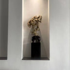 Charcoaled Pedestal Stand - Solid Wood - Display Base for Home Decor, Sculptures, or Plants