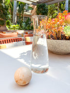 Modern Glass Carafe with Wooden Spherical Ball Cork - Plastic Free Water Carafe
