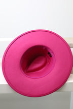 Wide Brim Fuchisia Fedora Hats