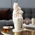 Ice Cream Melting Cat Sculpture – Sweet, Playful Decor
