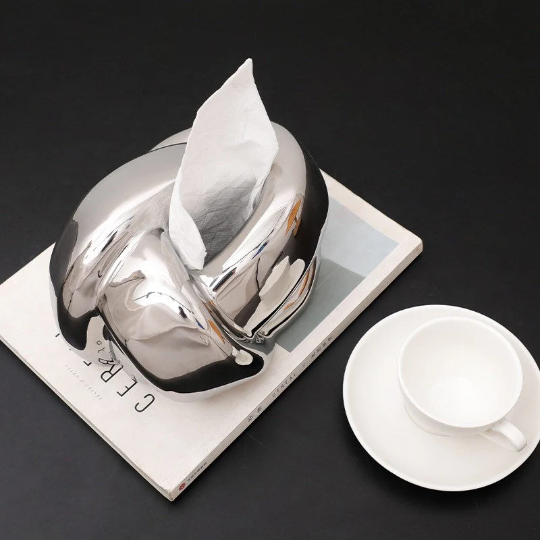 Ceramic Bubble Twisted Knot Tissue Box Holder