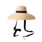 Oversized Wide-Brim Straw Sun Hat – Elegant Raffia Beach Hat with Black Ribbon | Summer UV Protection for Women