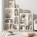 Modern Open Display Shelves Mini Console Side Table Curved Furniture