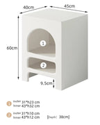 Cave  Boho Style Side Tables and Night Stands with Open Storage