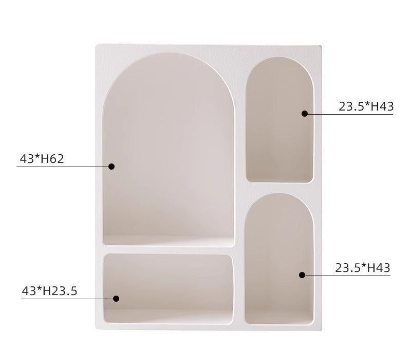 Modern Open Display Shelves Mini Console Side Table Curved Furniture