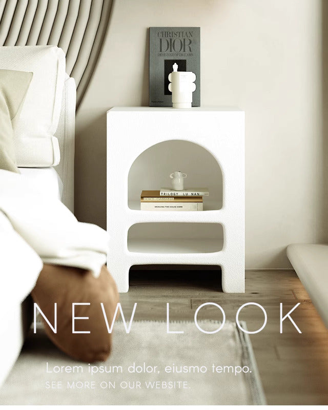 Cave  Boho Style Side Tables and Night Stands with Open Storage