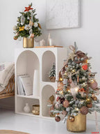 Modern Open Display Shelves Mini Console Side Table Curved Furniture