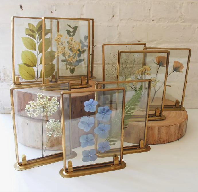 Vagabond Vintage Floating Doubled Sided Glass Standing Picture Frames