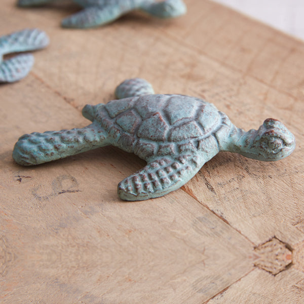 Verdigris Small Sea Turtle Paper Weight Decorative Tabletop