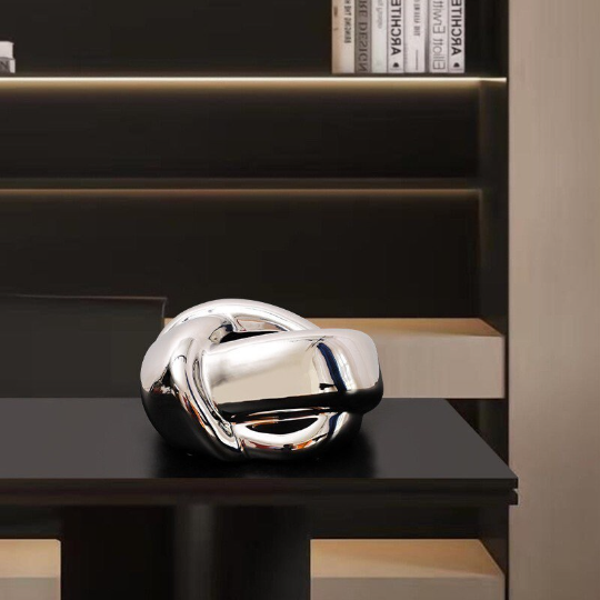 Ceramic Bubble Twisted Knot Tissue Box Holder