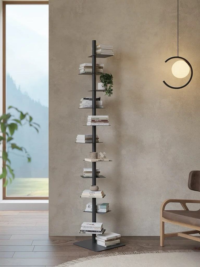 Modern Metal Vertical Shelf – Plant Stand, Bookshelf, Display Shelf Minimalist Metal Tree Book Tower