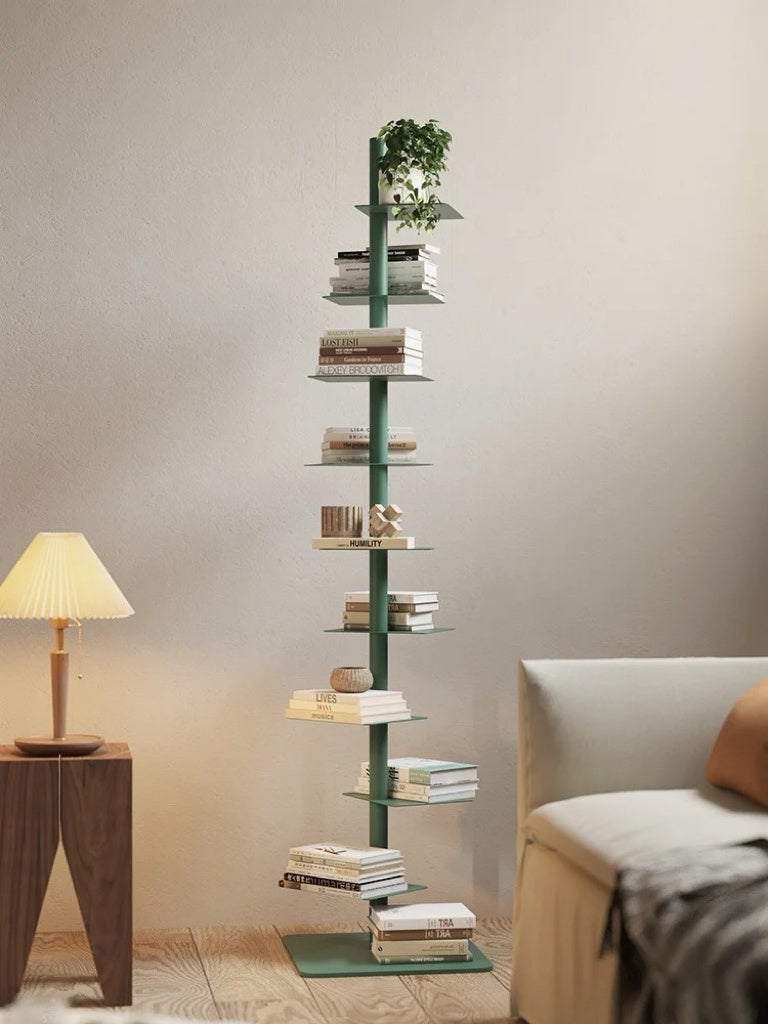 Modern Metal Vertical Shelf – Plant Stand, Bookshelf, Display Shelf Minimalist Metal Tree Book Tower