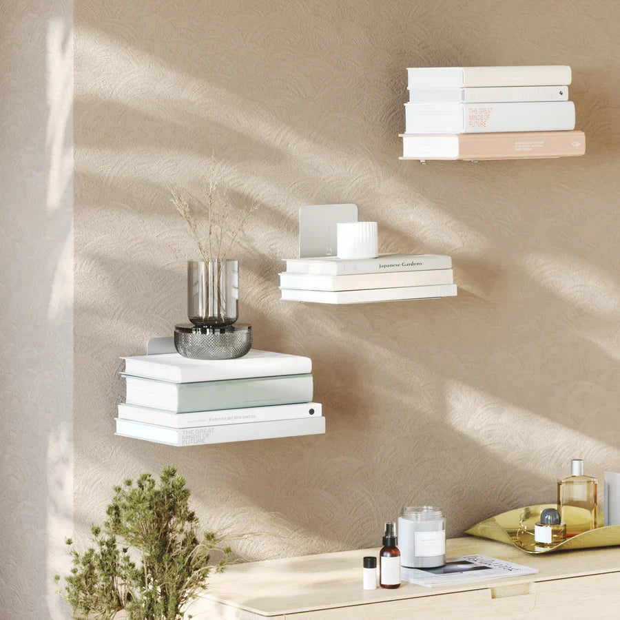 Minimalist Floating Bookshelf – Invisible Wall-Mounted Storage for Books & Decor Set of 3