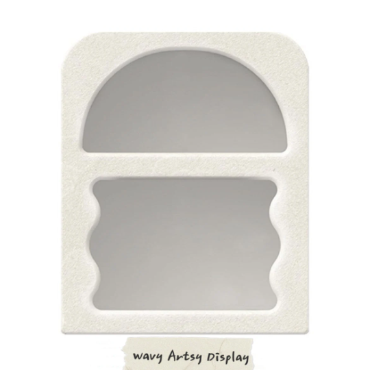 Boho White Side Table Wavy Storage Shelf from Ausique Decor