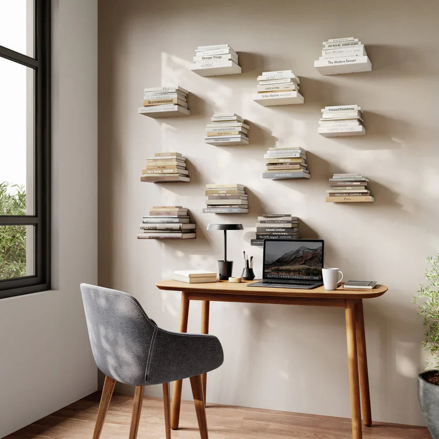 Minimalist Floating Bookshelf – Invisible Wall-Mounted Storage for Books & Decor Set of 3