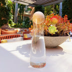 Modern Glass Carafe with Wooden Spherical Ball Cork - Plastic Free Water Carafe