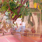 Gold-Edged Glass Frame Display with Compartment Cases