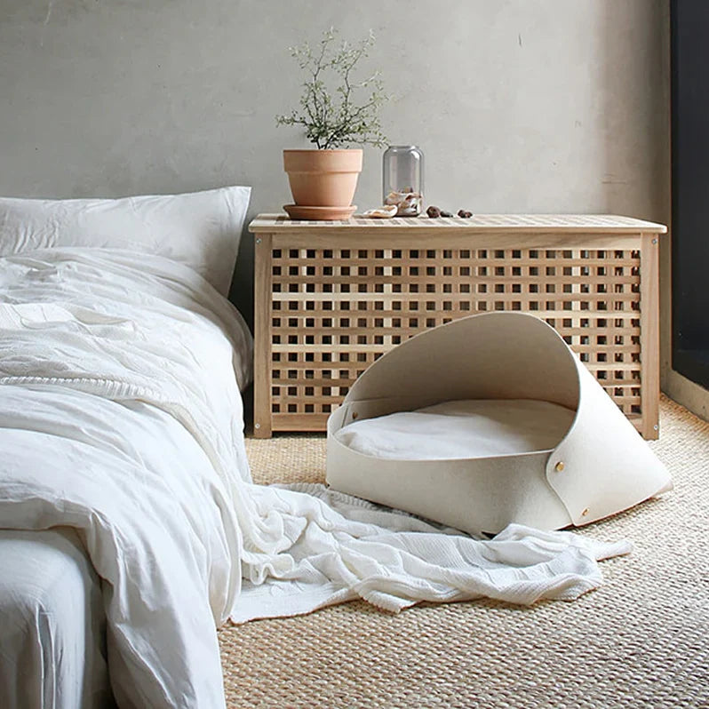 Luxe Felt Cat Cave Bed – Cozy, Enclosed, and Stylish Pet Bed for Cats & Small Dogs