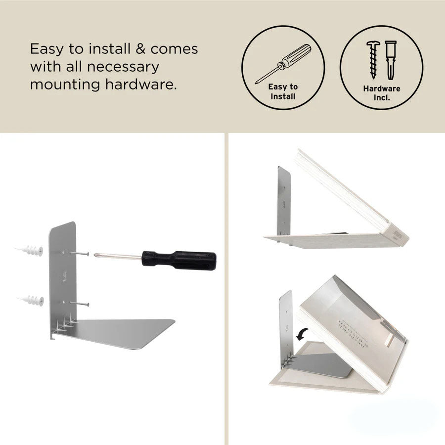 Minimalist Floating Bookshelf – Invisible Wall-Mounted Storage for Books & Decor Set of 3