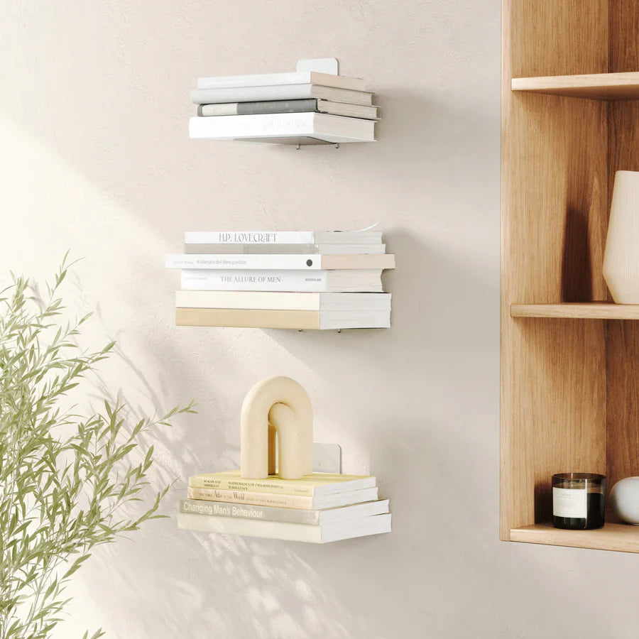 Minimalist Floating Bookshelf – Invisible Wall-Mounted Storage for Books & Decor Set of 3
