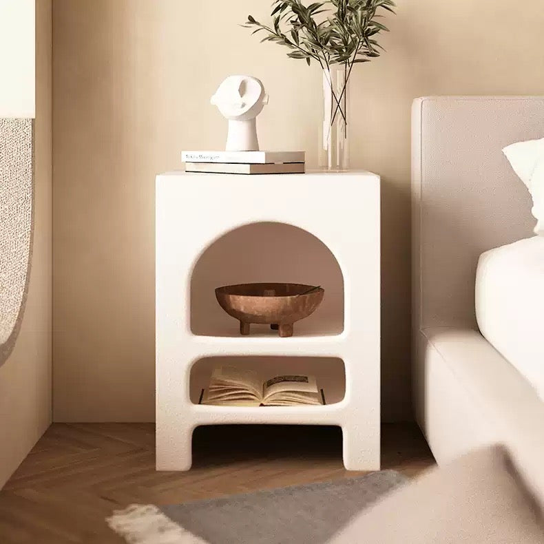 Cave  Boho Style Side Tables and Night Stands with Open Storage